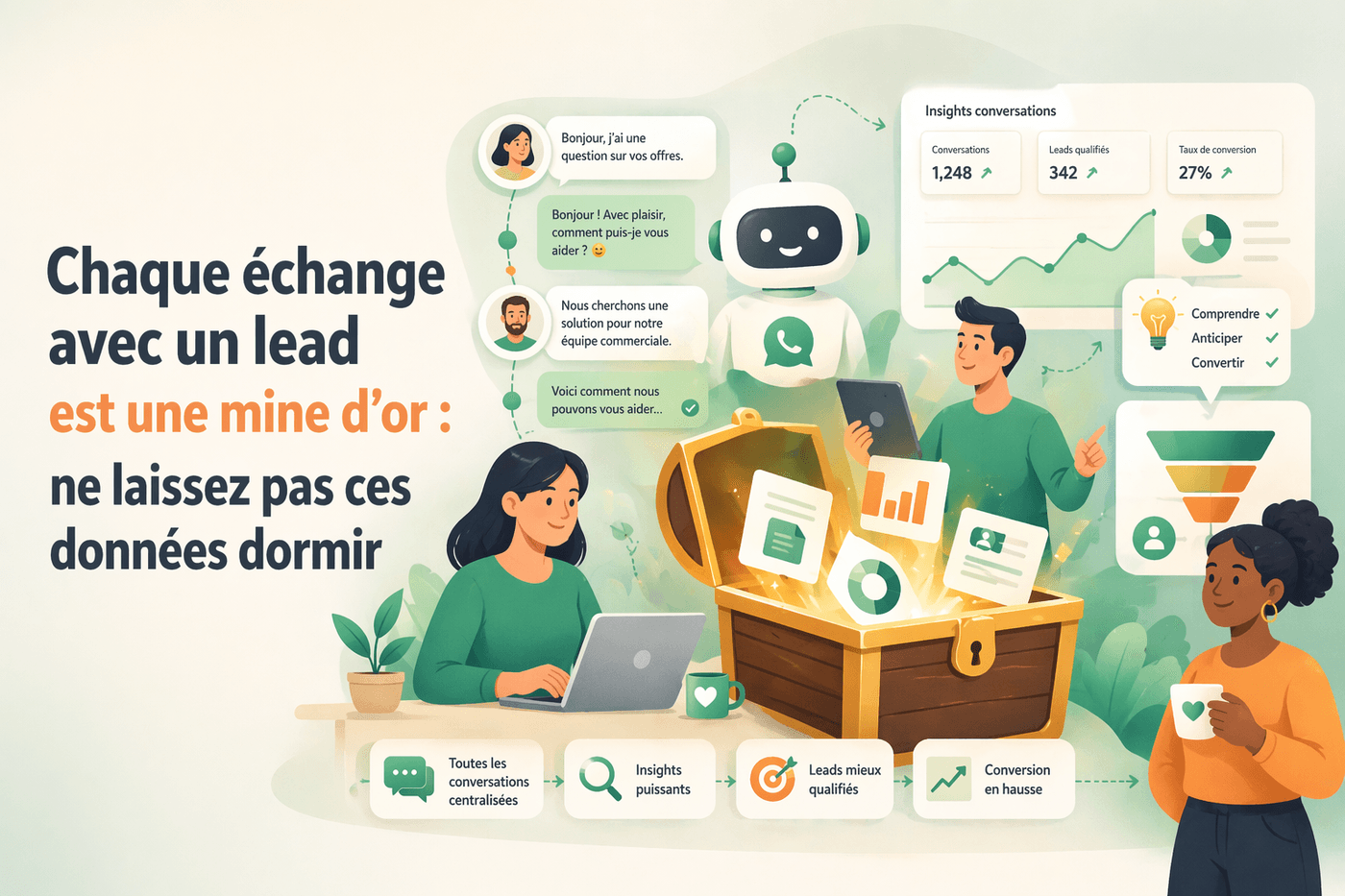 Données conversationnelles issues d'échanges avec des leads