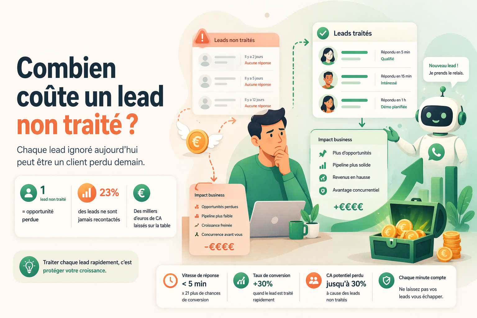 Calcul du coût caché d'un lead non traité