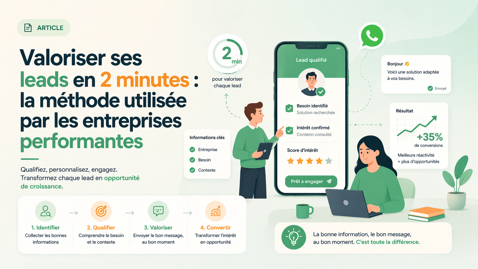 Méthode en deux minutes pour valoriser un lead entrant