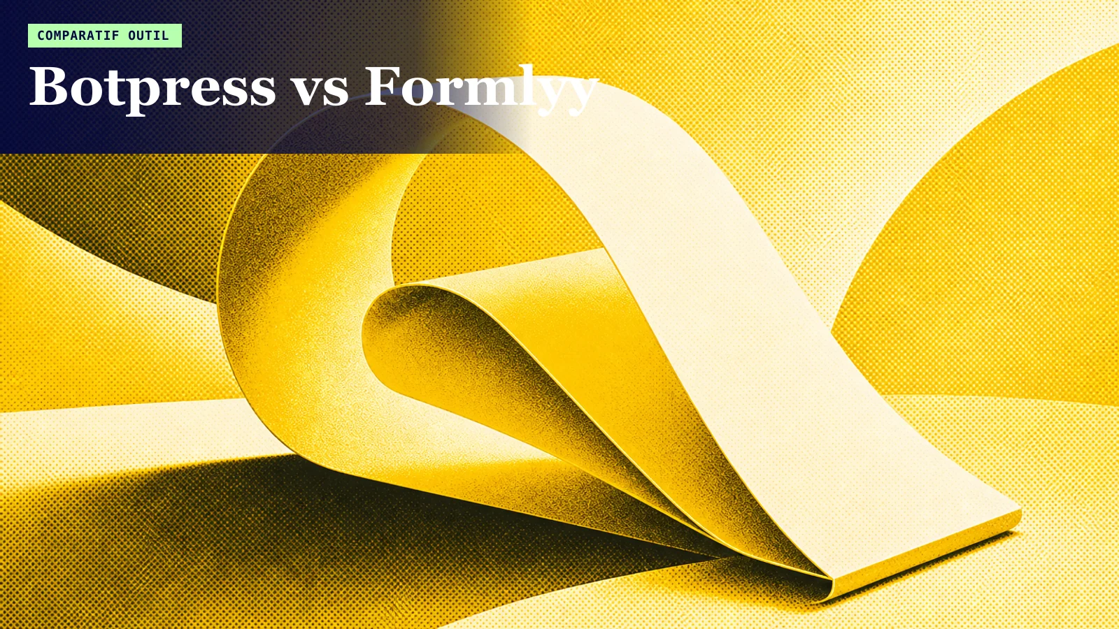 Illustration éditoriale Formlyy comparant Botpress à un agent WhatsApp de qualification