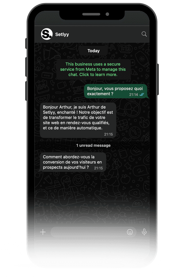Exemple conversation WhatsApp Formlyy